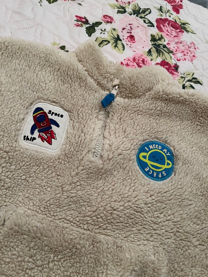 Erkek Çocuk Gri Peluş Sweatshirt - Görsel 2