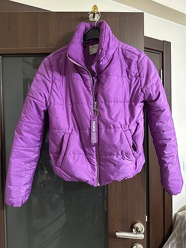 m Beden Lila şişme mont