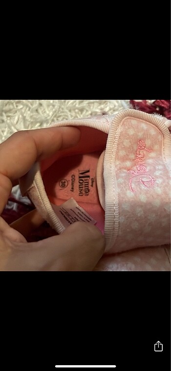 30 Beden pembe Renk 30 numara mickey mouse ev ayakkabısı