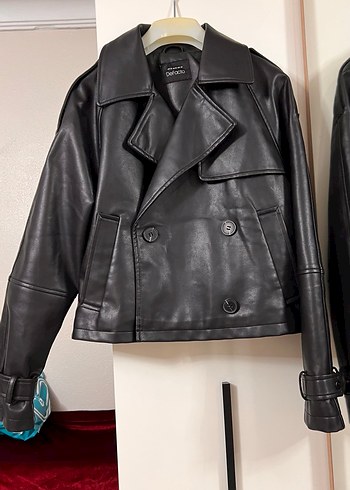 Siyah Deri Biker Ceket - Görsel 2