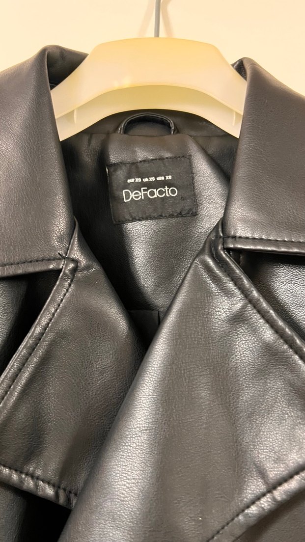 Siyah Deri Biker Ceket - Görsel 3