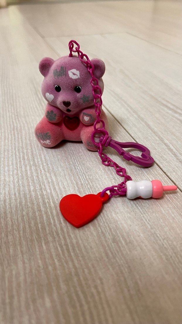 Çanta Aksesuarı Pembe Zincirli Ayıcık Anahtarlık - Görsel 2