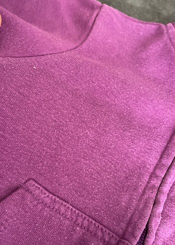 LC Waikiki Kız Çocuk Mor Kapüşonlu Fermuarlı Sweatshirt