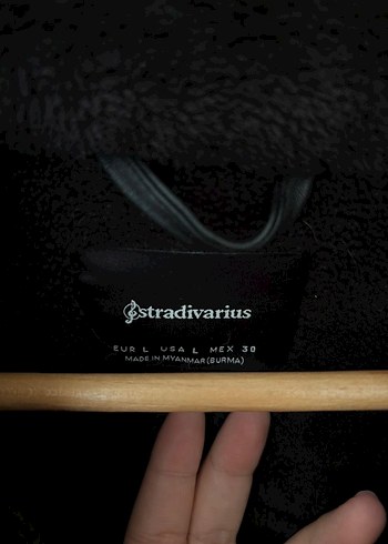 Kürk Detaylı Siyah Deri Biker Ceket - Görsel 3