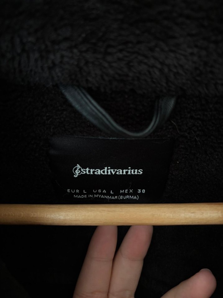 Kürk Detaylı Siyah Deri Biker Ceket - Görsel 3