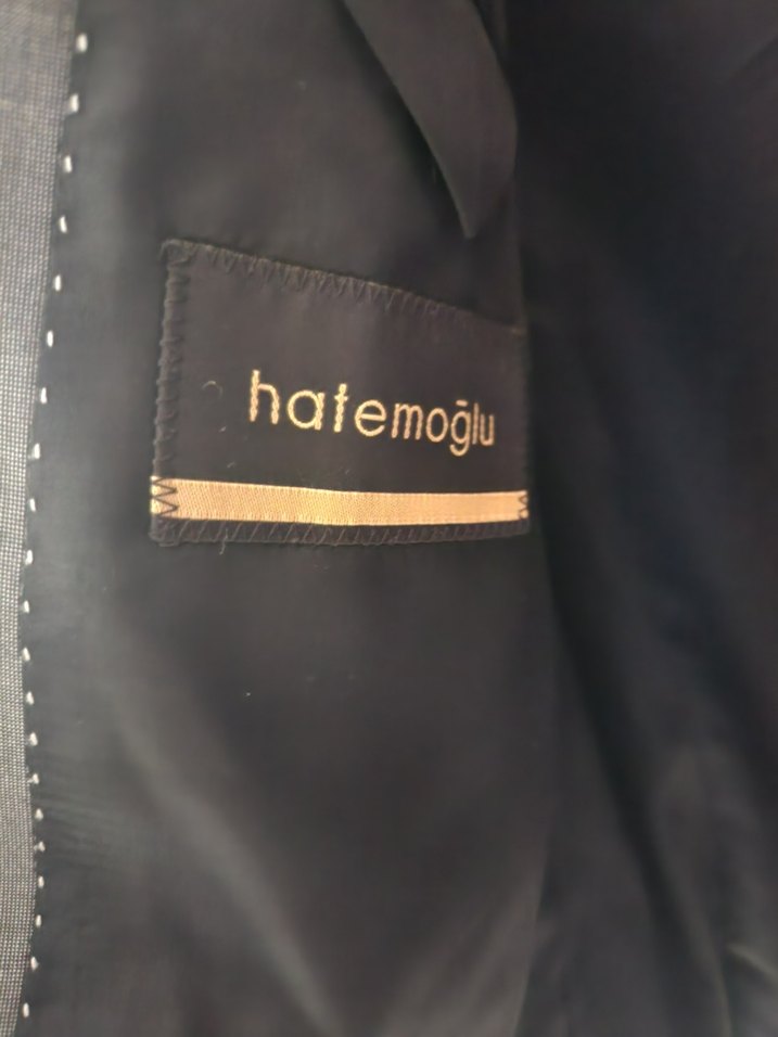 Gri Erkek Ofis Takım Elbise Ceketi Hatemoğlu Marka - Görsel 5