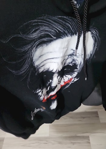 Siyah Kapüşonlu Joker Baskılı Sweatshirt - Görsel 3