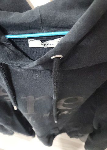 Siyah Kapüşonlu Erkek Sweatshirt - Görsel 2