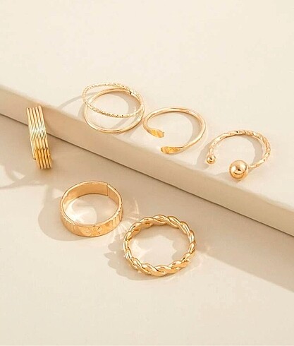 Beden altın Renk 6 parça gold set