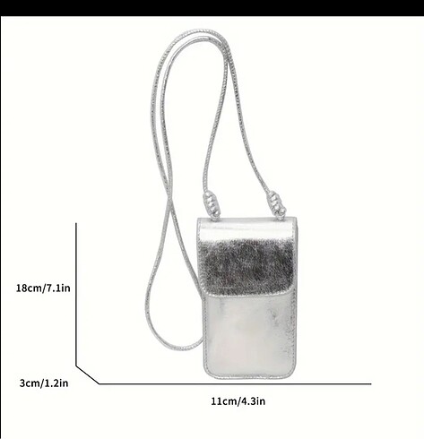  Beden Telefon çantası gümüş