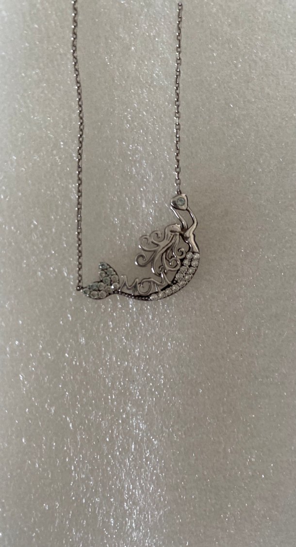 Gri Bohem Zincir Detaylı Denizkızı Kolye - Görsel 2