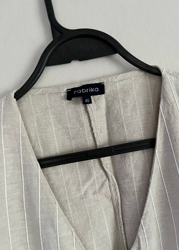 Düğmeli Keten Uzun Kadın Elbise FABRİKA - Görsel 3