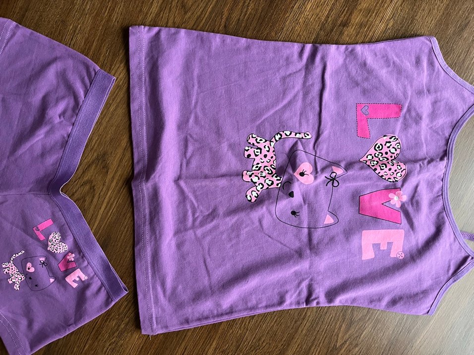 Renkli Desenli Mor atlet şort - Görsel 2