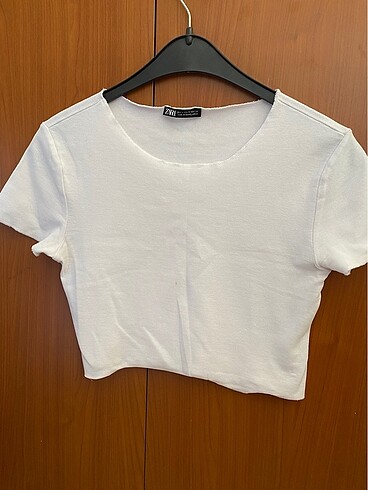 Zara Crop Beyaz Tshirt