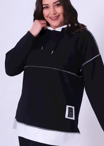 Siyah Kadın Midi Eşofman Takımı cafcaf marka - Görsel 3