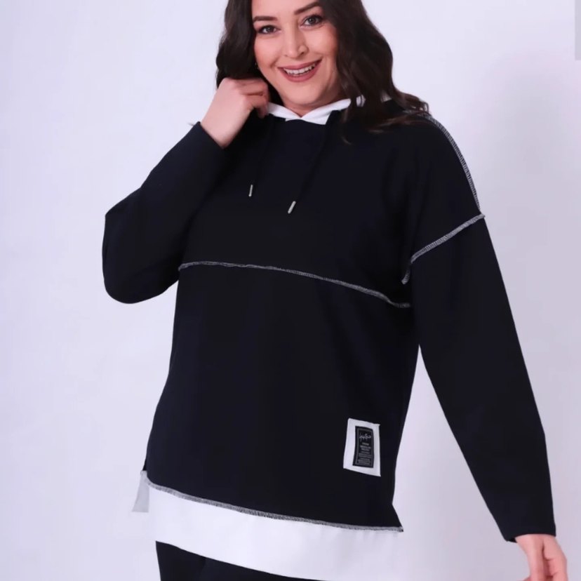 Siyah Kadın Midi Eşofman Takımı cafcaf marka - Görsel 3