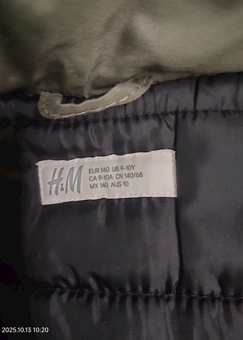 H&M haki yeşil kışlık Mont