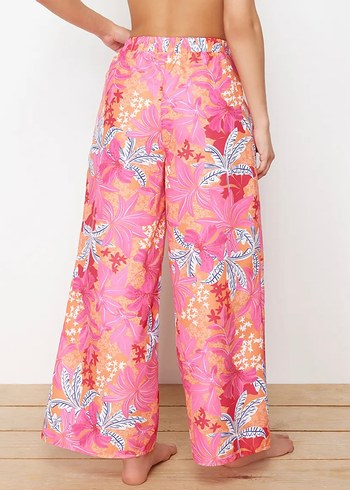 Trendyol & Milla Pembe Batik Desenli Salaş Plajlık Pantolon