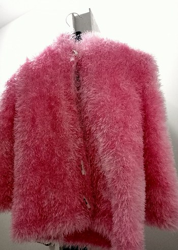 kız çocuk tüylü mont - Görsel 3