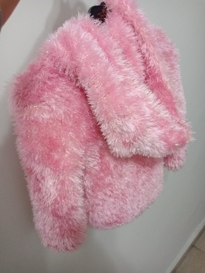 kız çocuk tüylü mont - Görsel 4