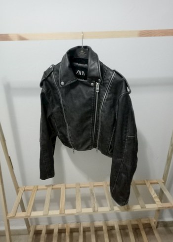 ZARA kadın spor deri ceket - Görsel 5
