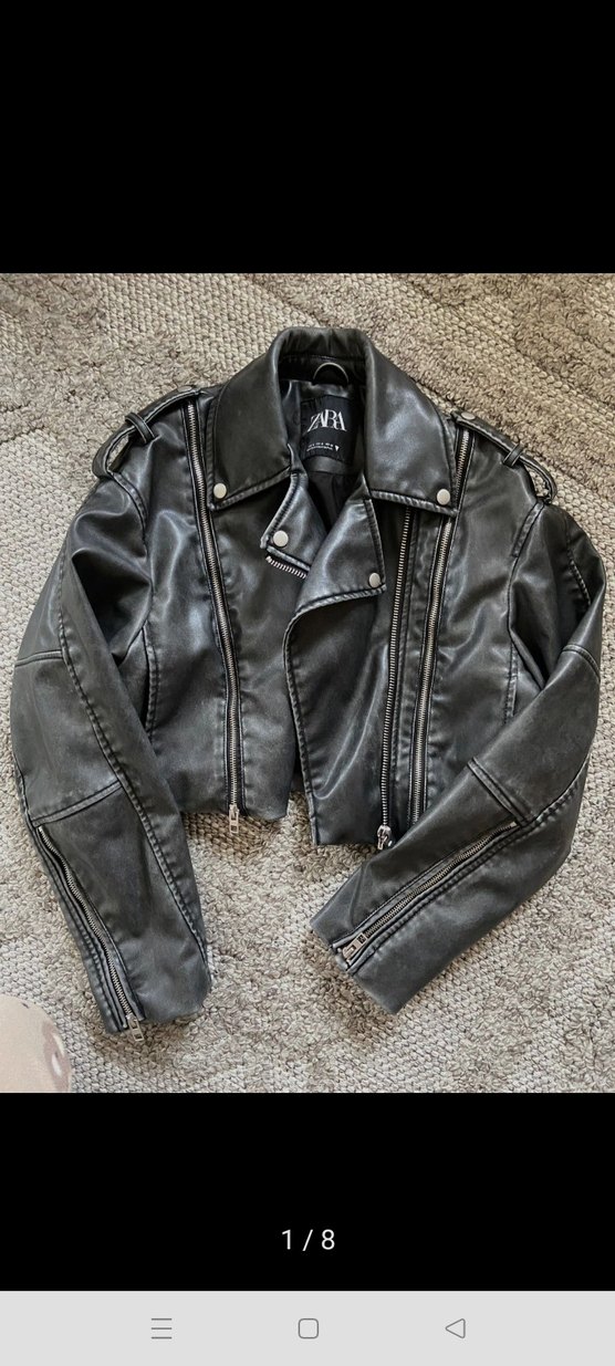 ZARA kadın spor deri ceket - Görsel 2