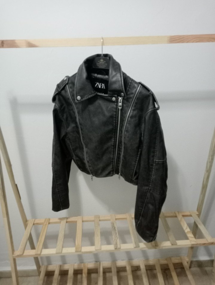 ZARA kadın spor deri ceket - Görsel 5