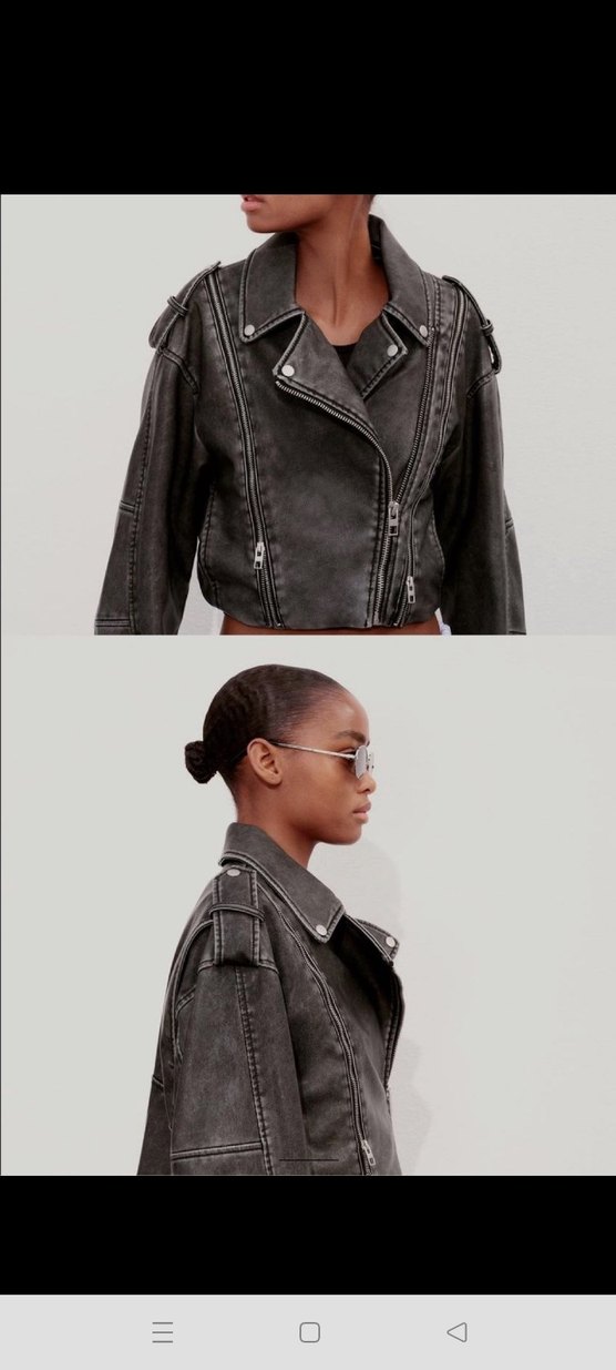 ZARA kadın spor deri ceket - Görsel 4