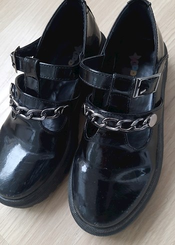 Siyah Rugan Tokalı Stiletto kız çocuk Ayakkabı - Görsel 3