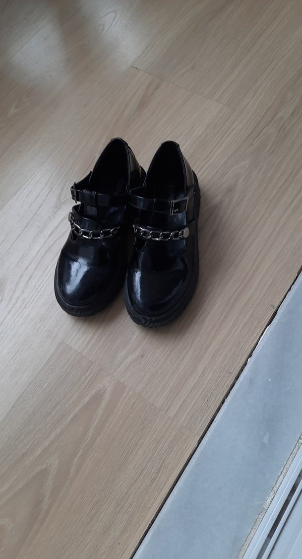 Siyah Rugan Tokalı Stiletto kız çocuk Ayakkabı - Görsel 2