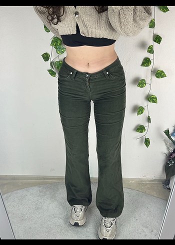 Diğer Kadın Haki Loose Fit Boyfriend Pantolon