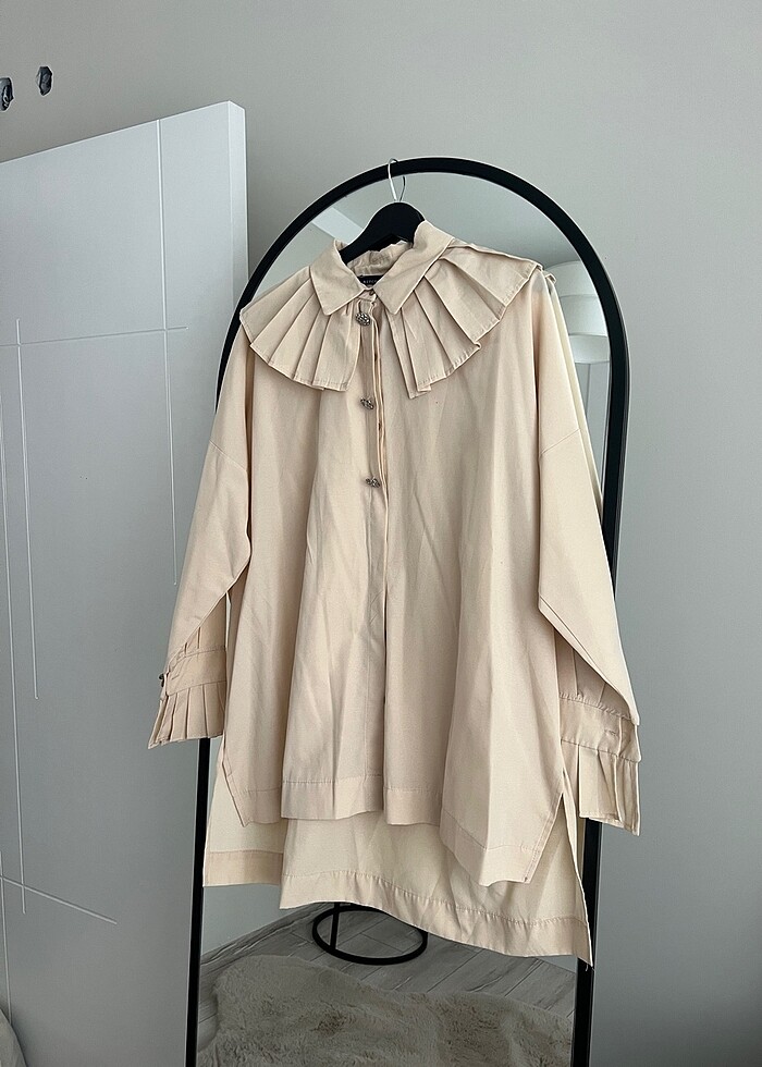 Yaka detaylı gömlek tunik - Görsel 2