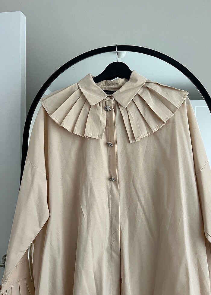 Yaka detaylı gömlek tunik - Görsel 3