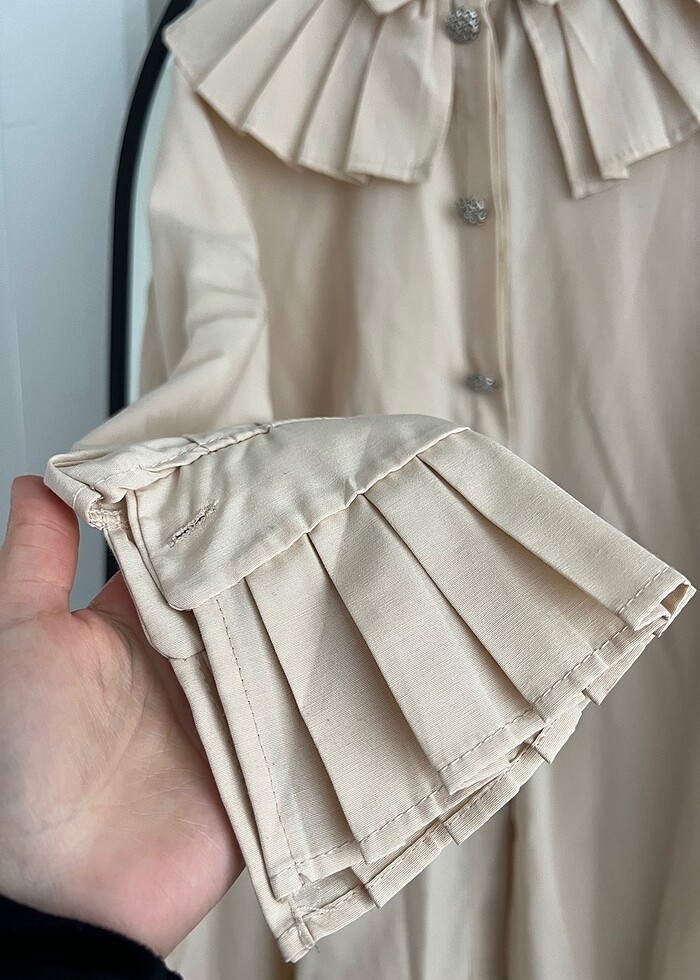 Yaka detaylı gömlek tunik - Görsel 4