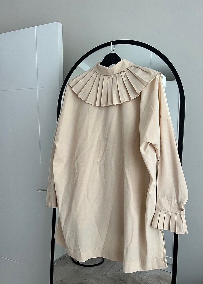 Yaka detaylı gömlek tunik - Görsel 5