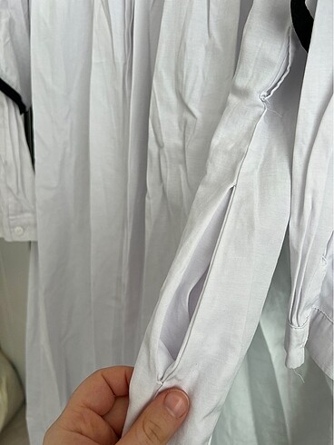 Tesettür beyaz elbise - Görsel 5