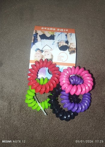 Renkli Elastik Saç Tokaları - 5'li Set - Görsel 2