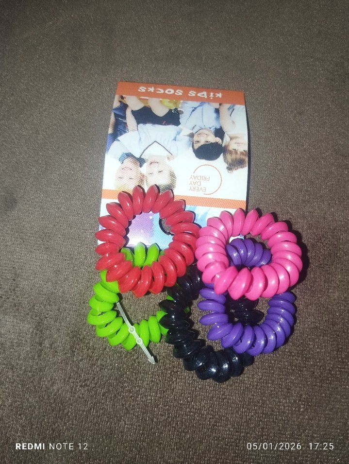Renkli Elastik Saç Tokaları - 5'li Set - Görsel 2