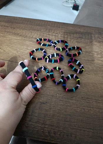 Renkli Tie-Dye Lastikli Çocuk Saç Tokaları - Görsel 2