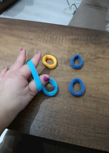 Renkli Mavi Lastikli Çocuk Saç Tokaları - Görsel 2