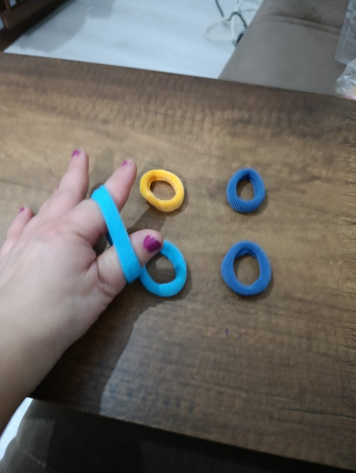 Renkli Mavi Lastikli Çocuk Saç Tokaları - Görsel 2