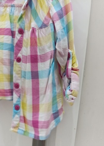 Kız Çocuk Çok Renkli Pamuklu Gömlek - Görsel 3