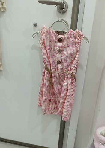 Kız Çocuk Düğmeli Elbise farkli renklerde renk belirtin alirken - Görsel 2