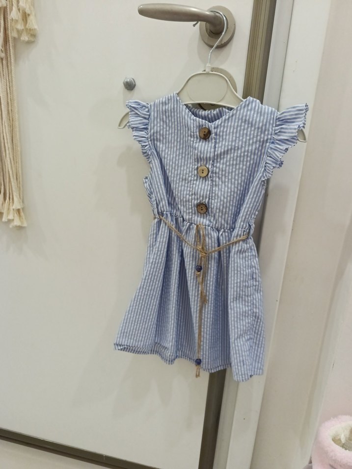 Kız Çocuk Düğmeli Elbise farkli renklerde renk belirtin alirken - Görsel 4