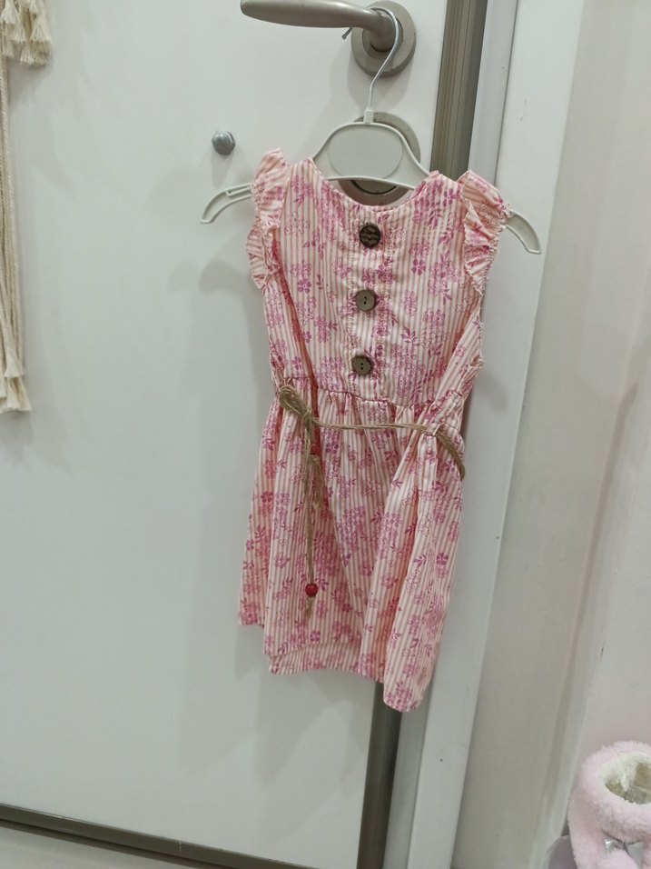 Kız Çocuk Düğmeli Elbise farkli renklerde renk belirtin alirken - Görsel 2