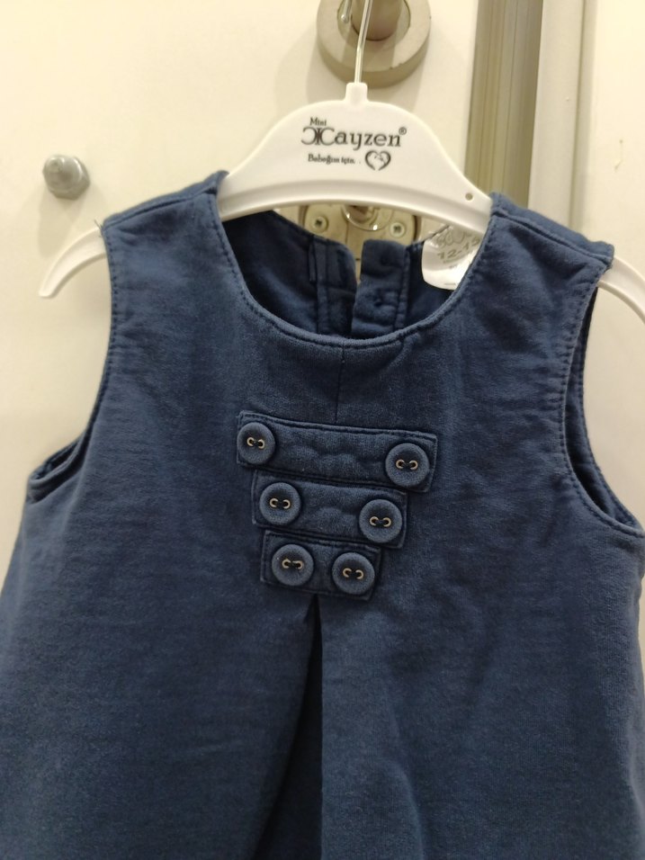 Kız Çocuk Kolsuz Kot Elbise - Görsel 2