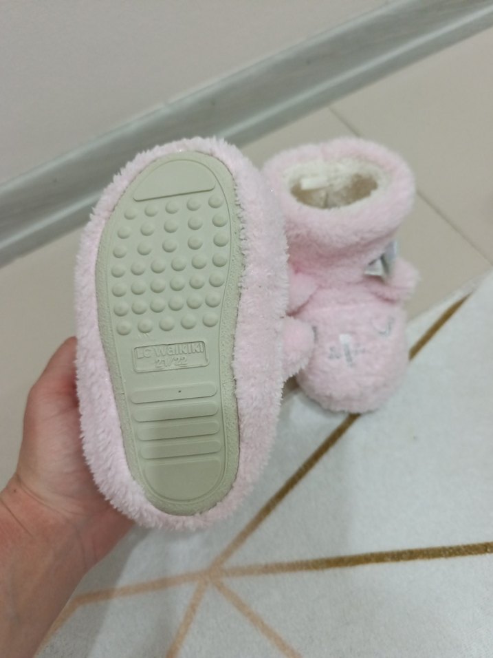 Kız Çocuk Pembe Nakışlı Sıcak Ev Terliği - Görsel 4