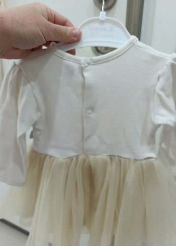 Kız Çocuk Beyaz Uzun Kollu Tül Elbise - Görsel 4