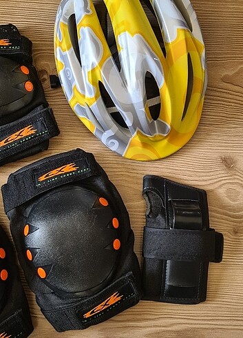  Beden sarı Renk Prowell Helmet K-800 Bisiklet Kaskı Koruyucu Dizlik Dirseklik 