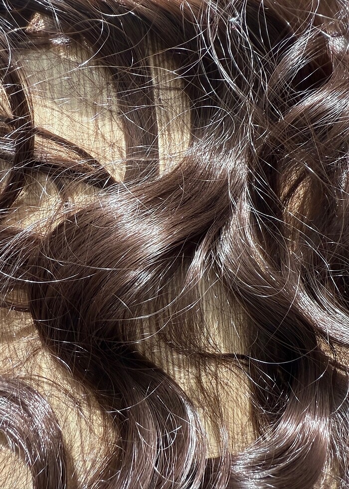 Gerçek görünümlü Peruk Yapay Saç Kahverengi - Görsel 2